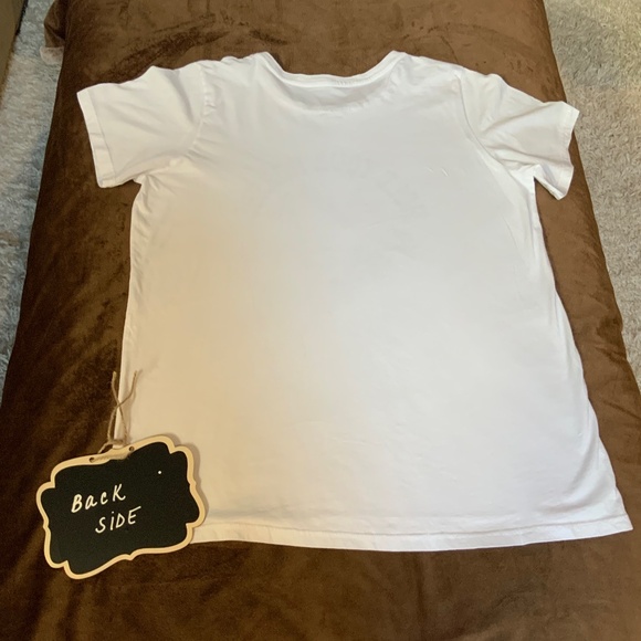 Anthropologie Retro Brand Short Sleeve T Sz L White 100% Cotton - Picture 9 of 10